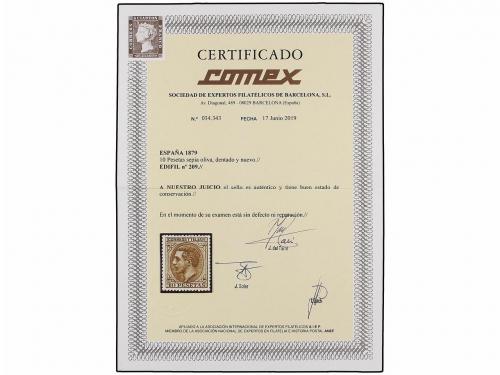 * ESPAÑA. Ed. 209. 10 pts. sepia oliva. Excelente color y ce