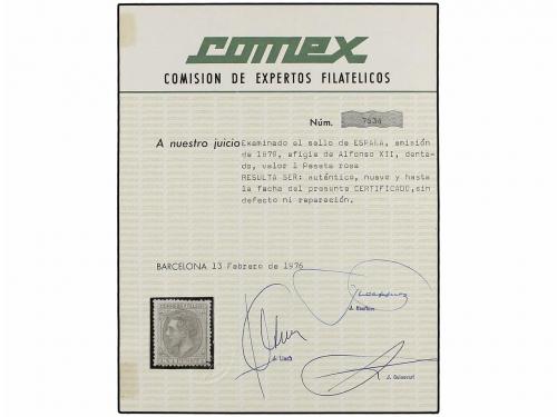 * ESPAÑA. Ed. 207. 1 pta. rosa. Buen centraje. MAGNÍFICO EJE