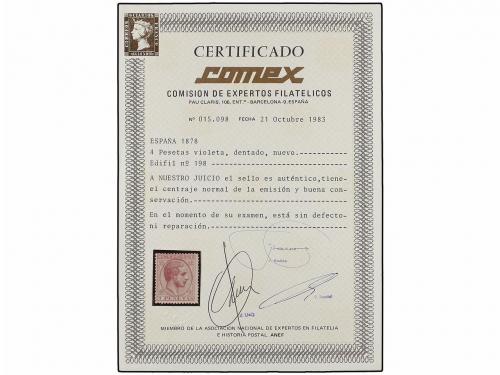 * ESPAÑA. Ed. 198. 4 pts. violeta. Excelente color. Muy boni