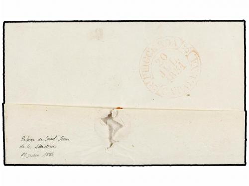 ✉ ESPAÑA: PREFILATELIA. 1851. ST. JOAN DE LES ABADESAS a PUI