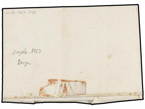 ✉ ESPAÑA: PREFILATELIA. 1767. BERGA a BARCELONA. Marca +/CAT