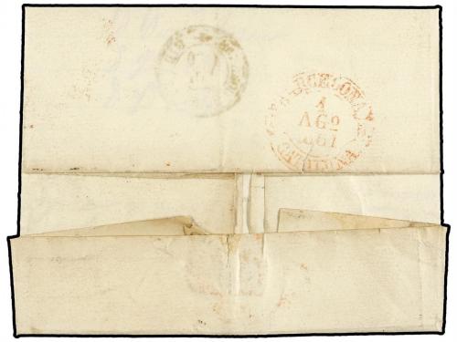 ✉ ESPAÑA: PREFILATELIA. 1851. BERGA as MADRID. AVISO DE LIBR
