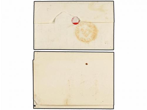 ✉ ESPAÑA: PREFILATELIA. 1849-51. Dos cartas con fechadores d