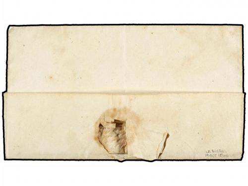 ✉ ESPAÑA: PREFILATELIA. 1846. LA BISBAL a BARCELONA. Fechado