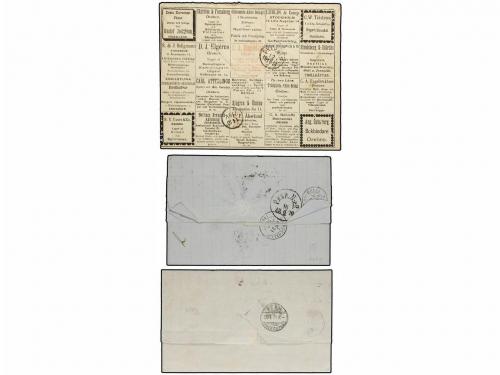✉ SUECIA. 1864-1881. Cuatro sobres con franqueos de 12 ore +