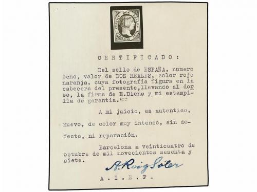 * ESPAÑA. Ed. 8. 2 reales naranja. Excelente color y márgene