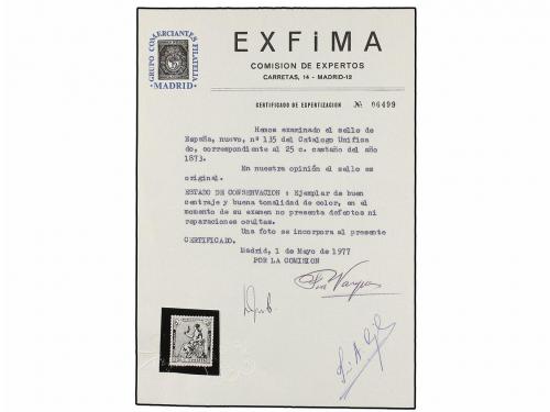 ** ESPAÑA. Ed. 135. 25 cts. castaño. Color excepcional.PIEZA