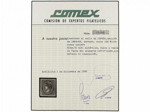 * ESPAÑA. Ed. 99. 100 mils. castaño. PIEZA DE LUJO. Cert. CO