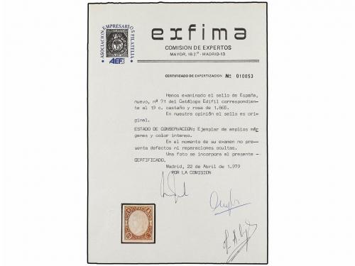 (*) ESPAÑA. Ed. 71. 19 cuartos castaño y rosa. PIEZA DE LUJO