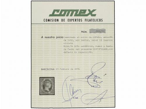 (*) ESPAÑA. Ed. 7. 12 cuartos lila. Sello muy raro en nuevo.