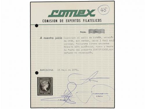 * ESPAÑA. Ed. 45. 1 real azul verde. Grandes márgenes, color