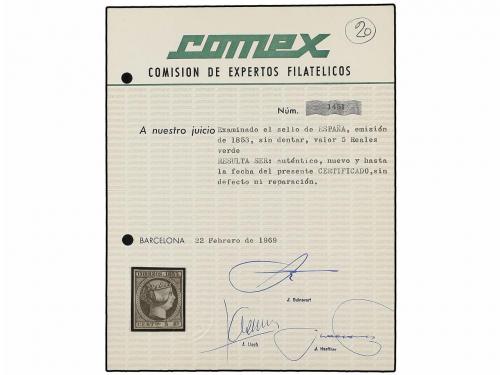 (*) ESPAÑA. Ed. 20. 5 reales verde. PIEZA DE LUJO. Cert. COM