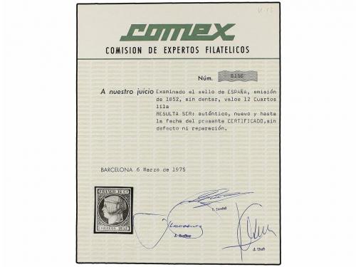 (*) ESPAÑA. Ed. 13. 12 cuartos lila. PIEZA DE LUJO. Cert. CO