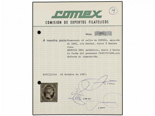 (*) ESPAÑA. Ed. 9. 5 reales rosa. PIEZA DE LUJO. Cert. COMEX