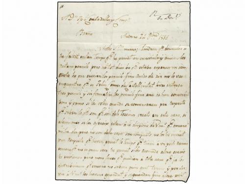 ✉ ANDORRA. 1815. ANDORRA a BARCELONA. Carta completa, marca 