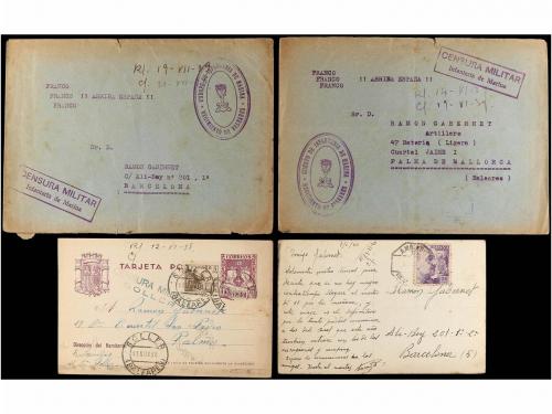 LOTES y COLECCIONES. GUERRA CIVIL. 1938-39. 14 cartas o tarj