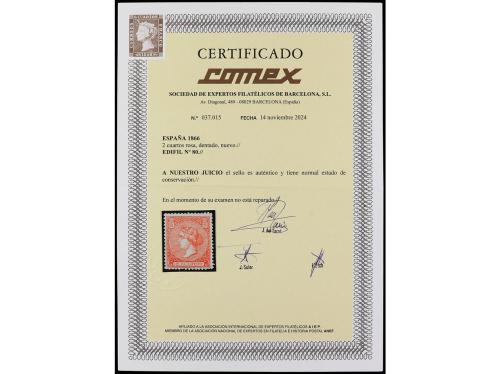 ** ESPAÑA. Ed. 80. 2 cuartos rosa. Color intenso. MUY BONITO