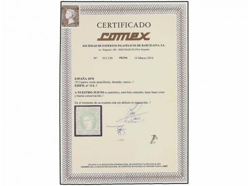 * ESPAÑA. Ed. 114. 19 cuartos verde. MAGNÍFICO EJEMPLAR, bie