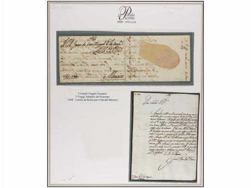 ✉ MEXICO. 1668. ROME to MEXICO. Letter sent to the Jesuit Ju