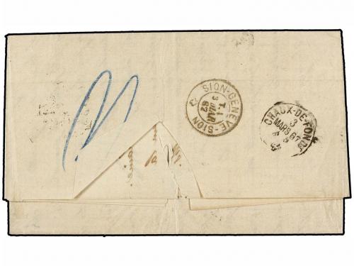 ✉ LEVANTE: CORREO AUSTRIACO. 1867. CONSTANTINOPLE to CHAUX-D