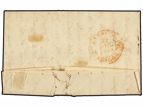 ✉ ESPAÑA. Ed. 1A. 1850 (21 Diciembre). CASA DE MENDIVIL a ZA