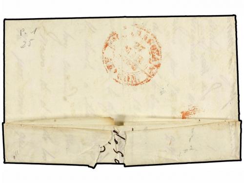 ✉ ESPAÑA. Ed. 1A. 1850. CASAS DE MENDIVIL a ZARAGOZA. 6 cuar