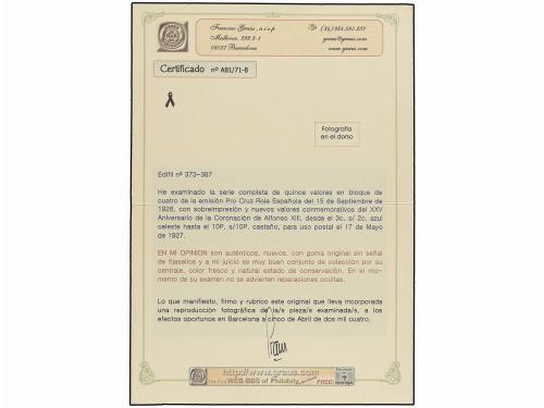 ** ESPAÑA. Ed. 373/87. SERIE COMPLETA en bloques de cuatro. 