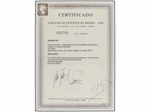 ** ESPAÑA. Ed. 838/39. HB SIN DENTAR. LUJO. Cert. CEM. 