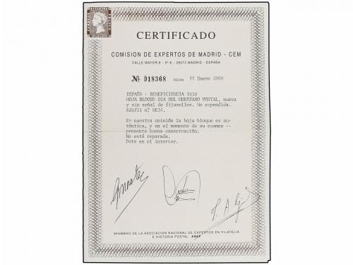 ** ESPAÑA: BENEFICENCIA. Ed. NE 34. NO EMITIDA. HB SIN DENTA