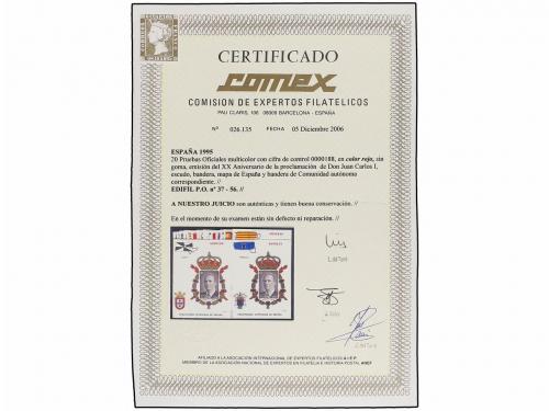 ESPAÑA: PRUEBAS OFICIALES FNMT. Ed. P-37/56. COMUNIDADES AUT