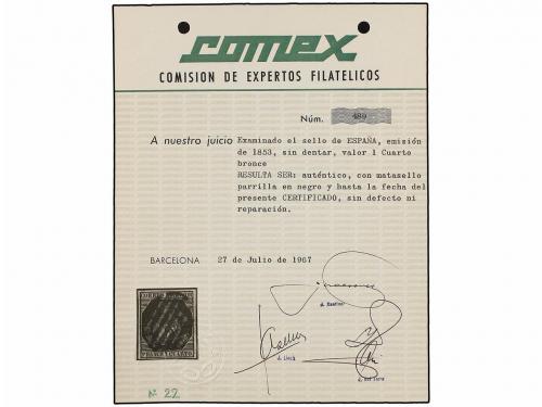 ° ESPAÑA. Ed. 22. 1 cuarto bronce. Muy bonito ejemplar. Cert