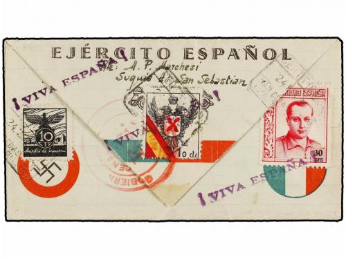 ✉ ESPAÑA. Ed. 829, 830, 832. 1939. SAN SEBASTIAN a BURGOS. S