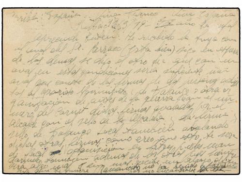 ✉ ESPAÑA GUERRA CIVIL. 1939. BILBAO a BARCELONA. Tarjeta Pos