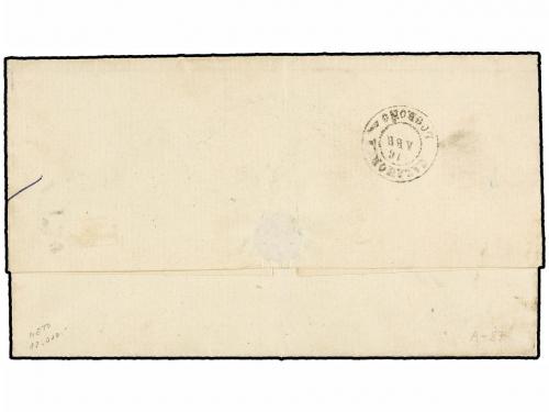 ✉ ESPAÑA. Ed. 106 (2). 1871. PAMPLONA a ARAYA. 25 mils. lila