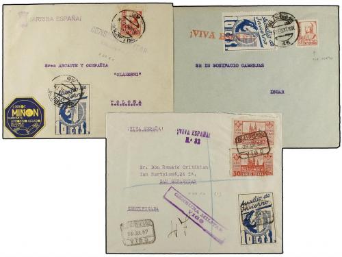 ESPAÑA GUERRA CIVIL. AUXILIO DE INVIERNO. Conjunto de 12 car