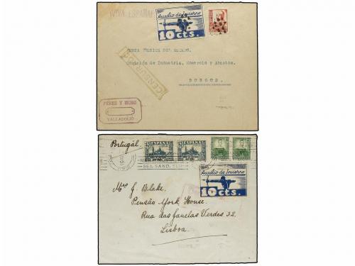 ESPAÑA GUERRA CIVIL. AUXILIO DE INVIERNO. Conjunto de 12 car