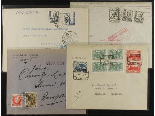 ✉ ESPAÑA GUERRA CIVIL. CRUZADA CONTRA EL FRÍO. Conjunto de 3