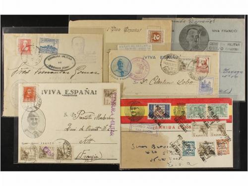 ✉ ESPAÑA GUERRA CIVIL. Conjunto de 28 cartas con el busto de