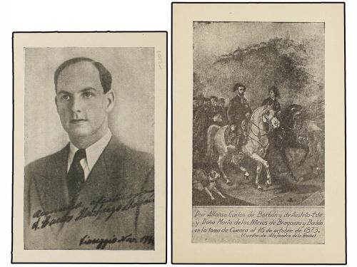 ✉ ESPAÑA GUERRA CIVIL. CARLISTAS y REQUETES. Conjunto de 5 t