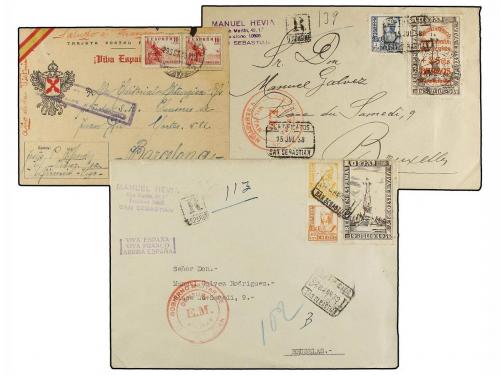 ✉ ESPAÑA GUERRA CIVIL. REQUETES. Conjunto de 7 tarjetas con 