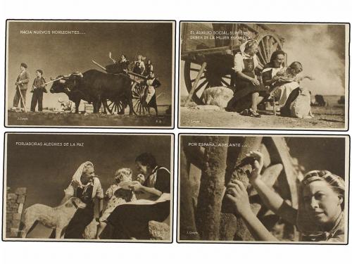 ✉ ESPAÑA GUERRA CIVIL. Juego de 10 tarjetas postales. MUJERE
