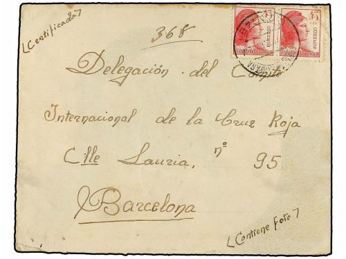 ✉ ESPAÑA GUERRA CIVIL. 1938. Sobre enviado desde el frente c
