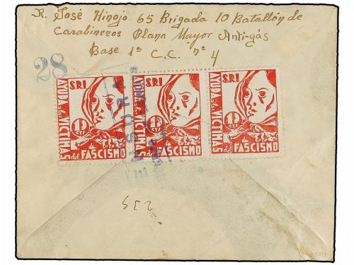 ✉ ESPAÑA GUERRA CIVIL. 1938. Sobre enviado desde el frente c