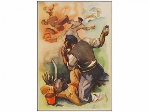 ✉ ESPAÑA GUERRA CIVIL. ESTAMPAS DE LA GUERRA EN EUZKADI. Car