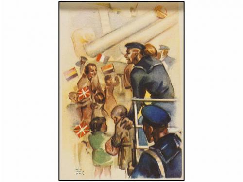 ✉ ESPAÑA GUERRA CIVIL. ESTAMPAS DE LA GUERRA EN EUZKADI. Car