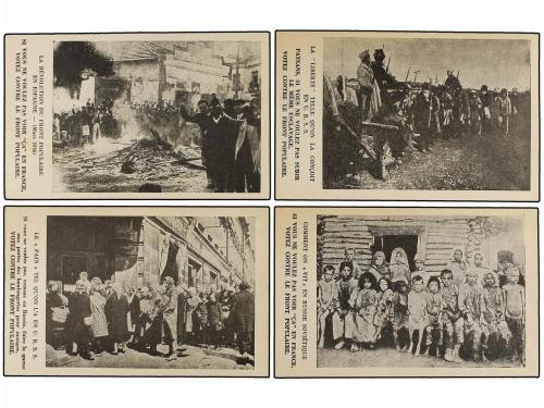 ✉ ESPAÑA GUERRA CIVIL. Serie de ocho tarjetas postales ANTIC