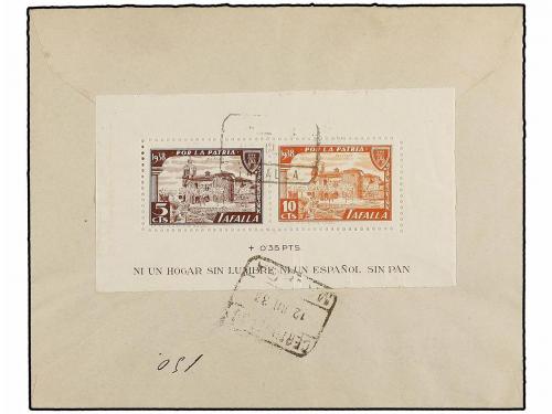 ✉ ESPAÑA GUERRA CIVIL. 1938. TAFALLA a MÁLAGA. 10 cts., 20 c