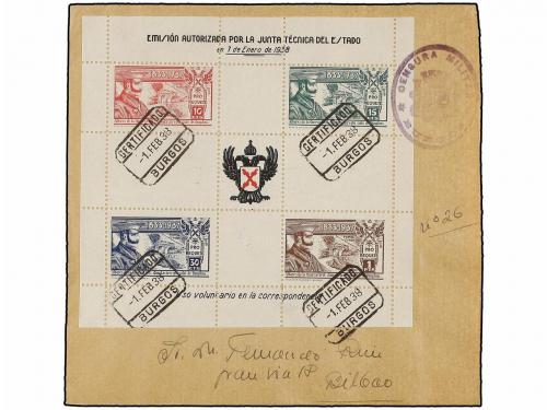 ✉ ESPAÑA GUERRA CIVIL. 1938. BURGOS a BILBAO y SAN SEBASTIAN