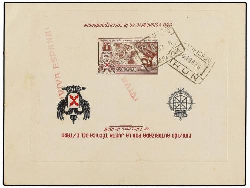 ✉ ESPAÑA GUERRA CIVIL. 1938. PAMPOLNA a PARÍS. 30 cts. rojo 