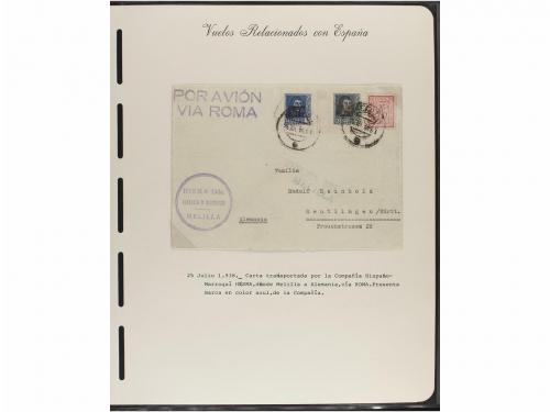 ✉ ESPAÑA. CORREO AÉREO. VUELOS RELACIONADOS CON ESPAÑA. Cole